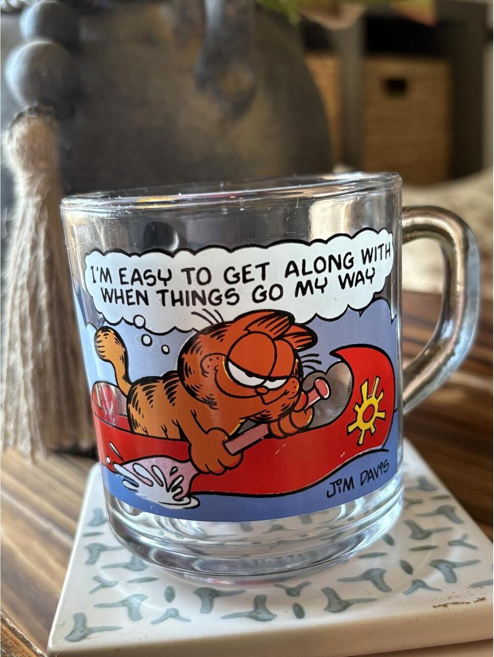 Vintage 1978 McDonald’s Garfield Glass Mug – Jim Davis Collectible